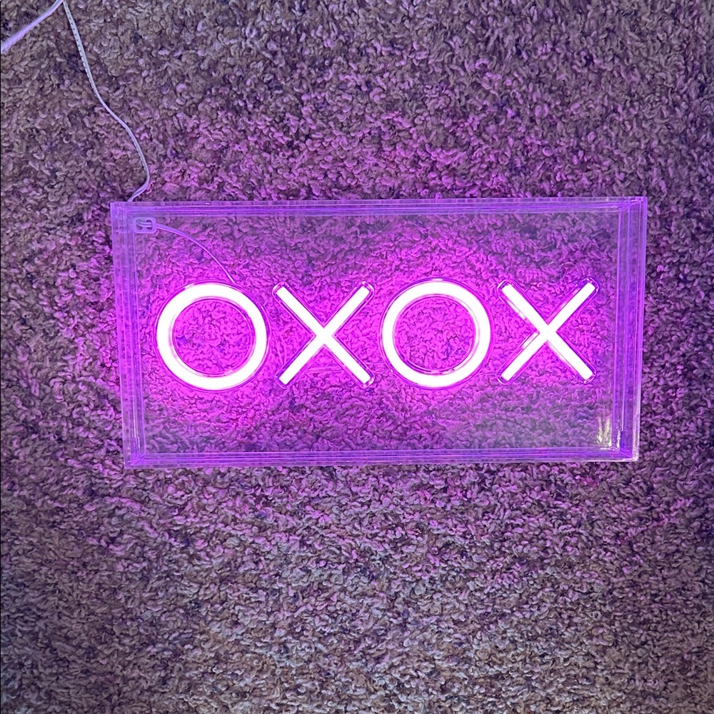 Pink Neon OXOX Sign
